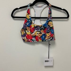 Beach Riot Floral Racerback Bikini Top - Multicolor